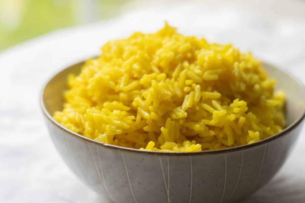 Bowl of yellow rice