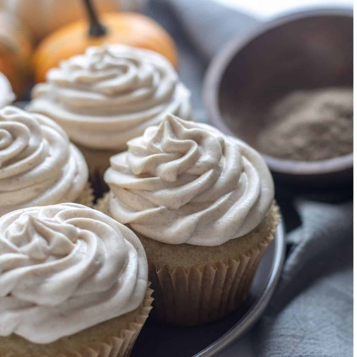 Cardamom Cupcakes with Cinnamon Cream Cheese Frosting