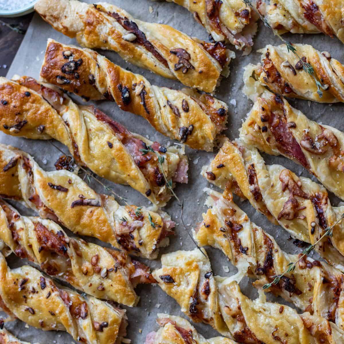 Ham and Cheese Puff Pastry Twists