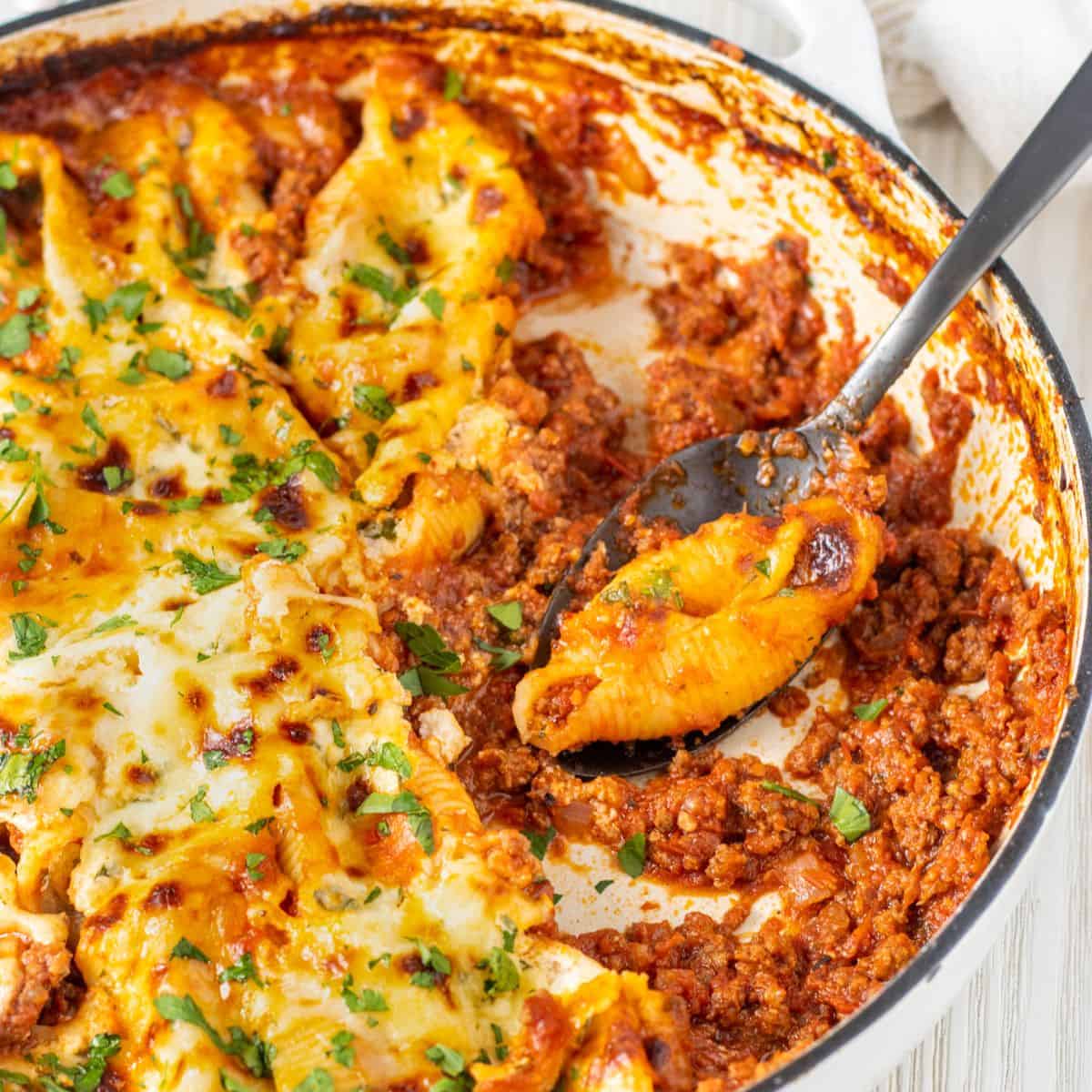 Stuffed Shells With Meat Sauce