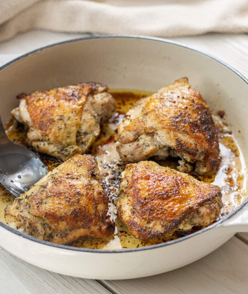 Pan Fried Chicken Thighs - This Home Kitchen